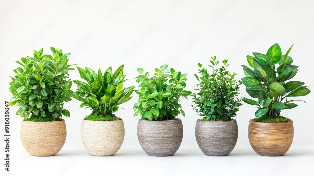 Set of Green Plants in Potted for Interior Decoration, Isolated on White Background, Houseplant for Decorated in Bedroom Generative AI Set of Green Plants in Potted for Interior Decoration, Isolated on White Background, Houseplant for Decorated in Bedroom Generative AI