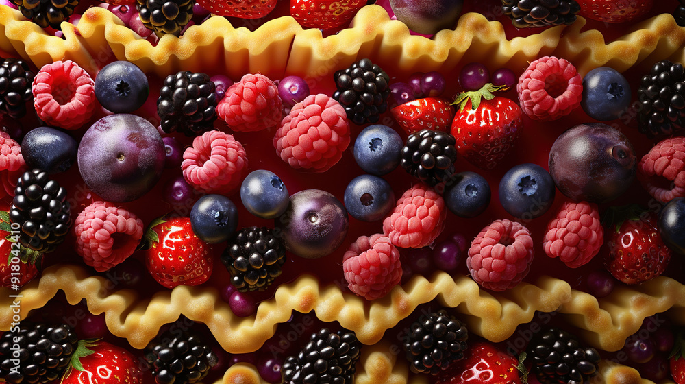 Blackberry and raspberry in dessert