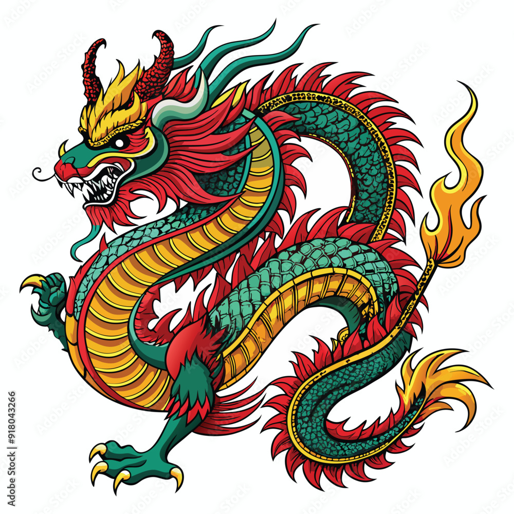 Chinese dragon in vector Chinese dragon in vector