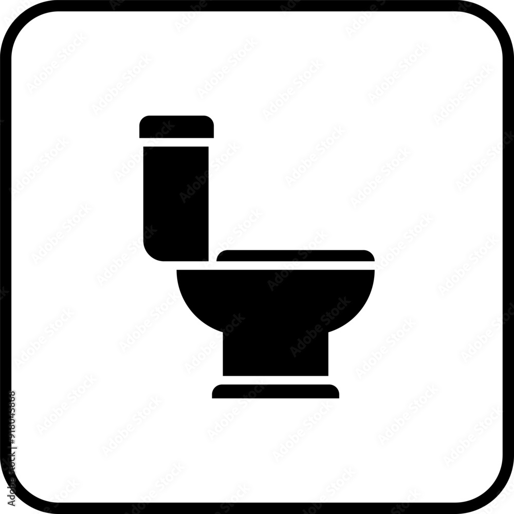 Toilet vector icon. WC sign. Female or male restroom. WC door plate symbol illustration.