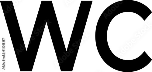 Toilet vector icon. WC sign. Female or male restroom. WC door plate symbol illustration.