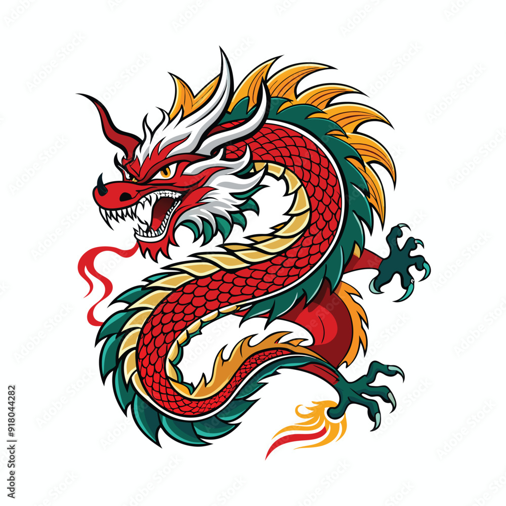 Chinese dragon in vector Chinese dragon in vector