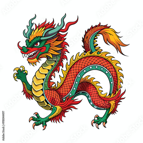 Chinese dragon in vector 