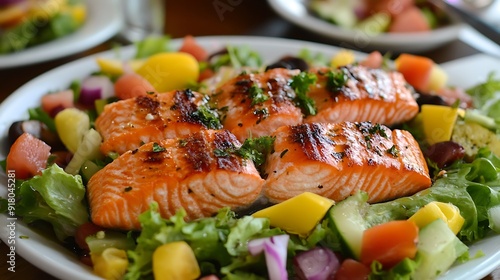 Seafood salmon salad plate