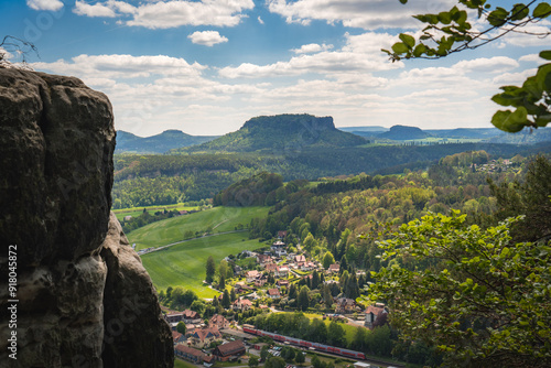 saxon switzerland landscape with mountains