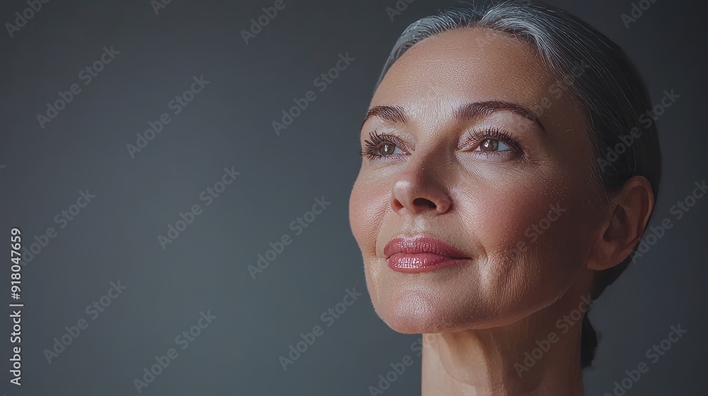 Mature Woman with Glowing Skin after Anti-Aging Treatment in Studio Generative AI Mature Woman with Glowing Skin after Anti-Aging Treatment in Studio Generative AI