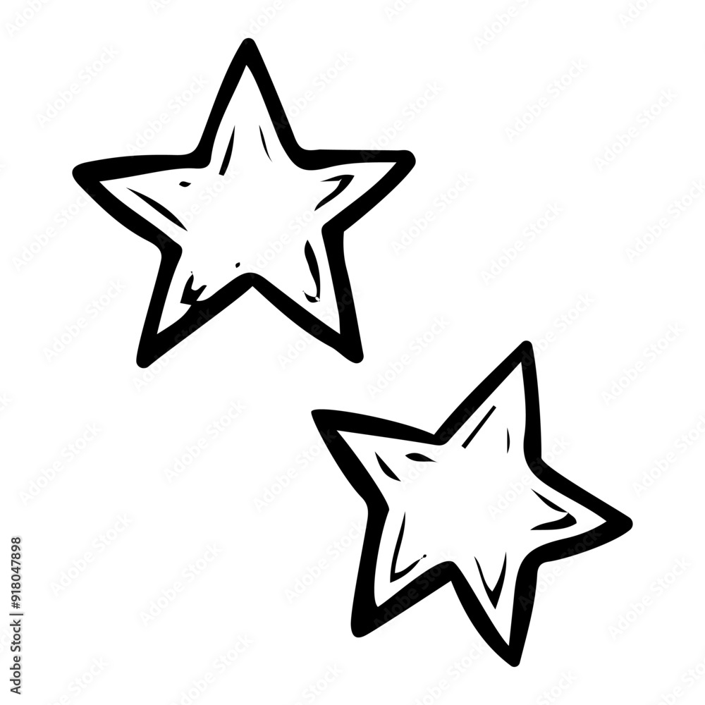 Shining stars of the night sky hand drawn doodle. Time to sleep. Vector outline line art illustration. Shining stars of the night sky hand drawn doodle. Time to sleep. Vector outline line art illustration.