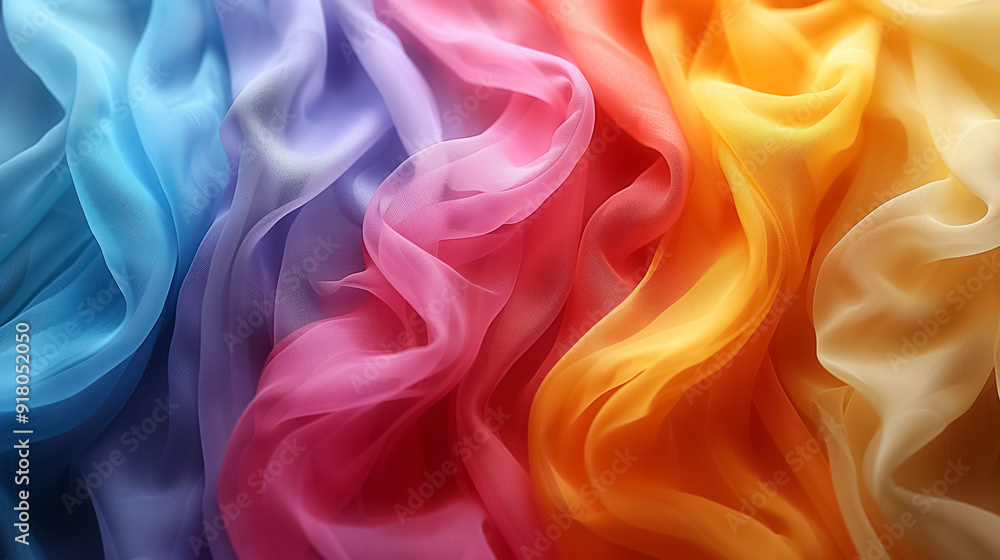 Obraz premium Vibrant Colorful Textile Fabric Mockup with Detailed Texture and Background close up for Design