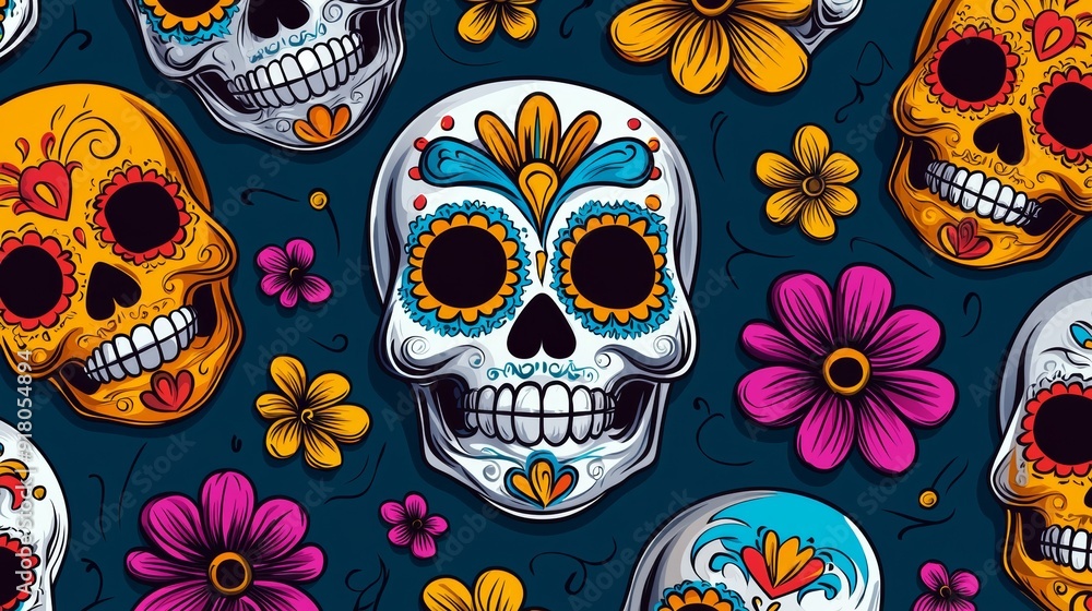 seamless day of the dead skulls seamless day of the dead skulls