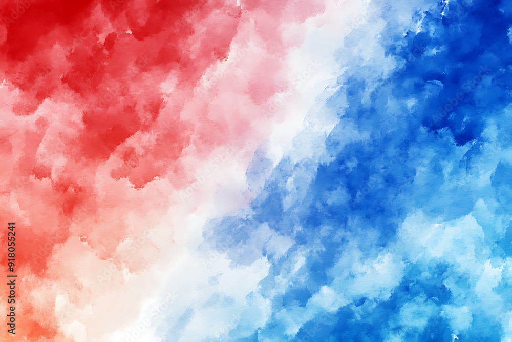 Obraz premium Powder or smoke explosion of the American and French Flag colors