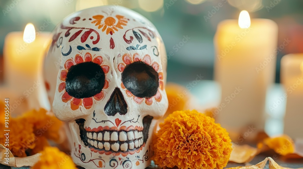 a skull with flower on it a skull with flower on it