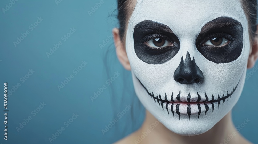 a woman with white face painted in black and a woman with white face painted in black and