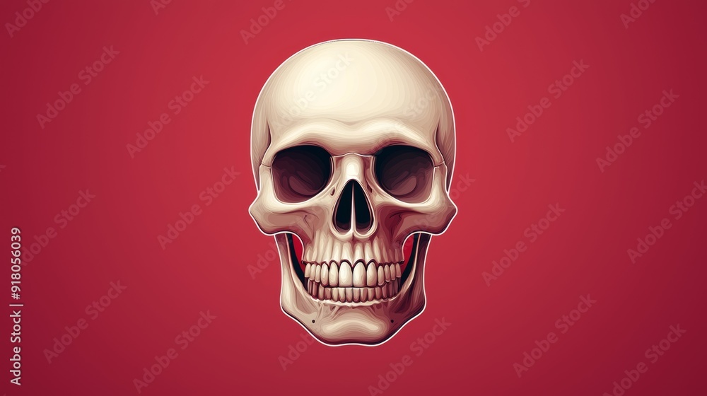 a human skull on red background a human skull on red background