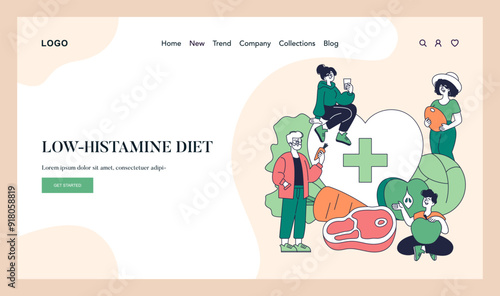 Low Histamine Diet. Flat Vector Illustration