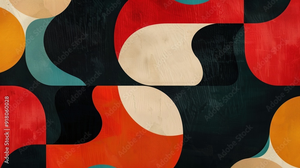 Retro abstract texture wallpaper featuring bold shapes and contrasting colors Retro abstract texture wallpaper featuring bold shapes and contrasting colors