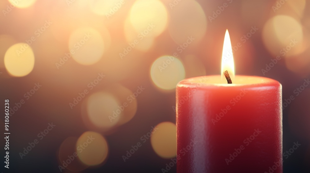 a red candle with blurred background a red candle with blurred background