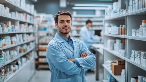 The pharmacist in the pharmacy