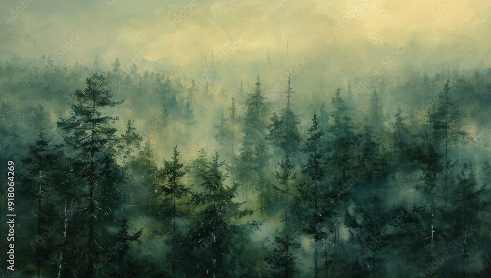 Enchanted Forest in a Misty Embrace Enchanted Forest in a Misty Embrace