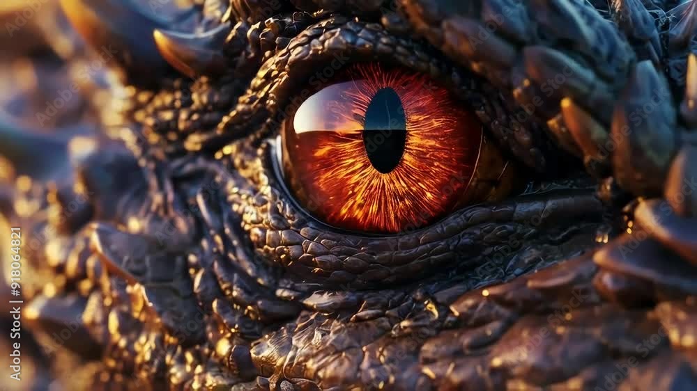 Close-up of a fiery dragon's eye. Close-up of a fiery dragon's eye.