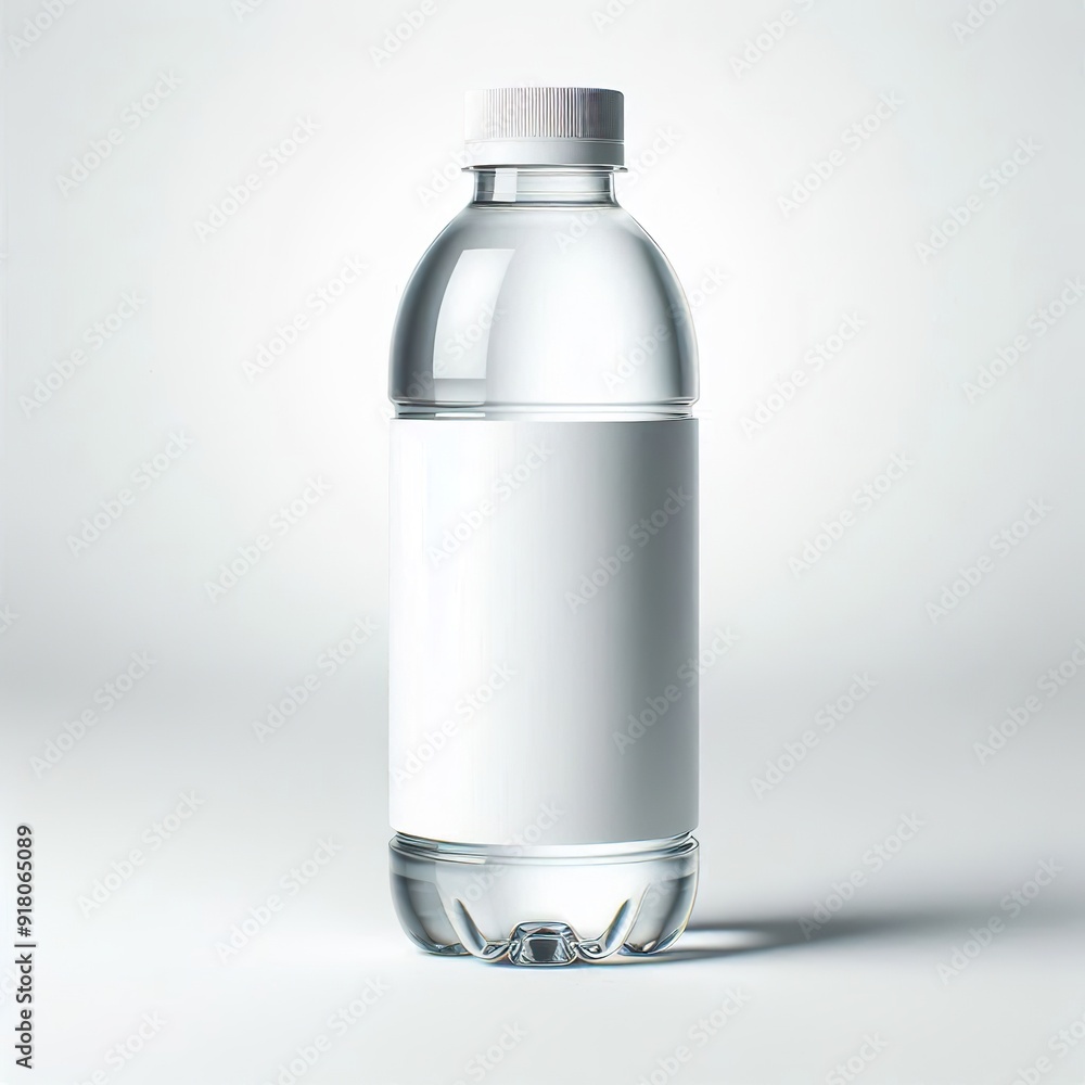 Advertising - product 3d photo of high detailed of a blank bottle of mineral water mockup Advertising - product 3d photo of high detailed of a blank bottle of mineral water mockup