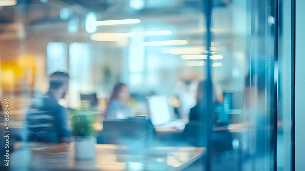 Blurred view of office workers. Blurred view of office workers.