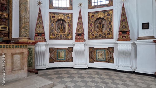Sanctuary of Santa Cruz Monastery and Church at Coimbra, Portugal. The Church of Santa Cruz is one of the most fascinating religious buildings of Coimbra in Portugal.