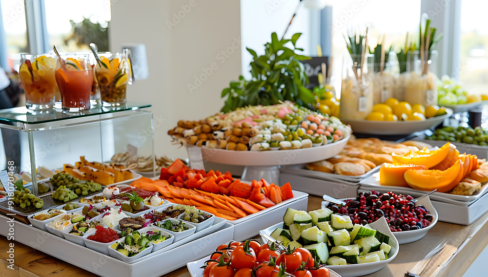 Luxury Snack table ready for event. Food and drink catering. Festively decorated beautiful big table full of food ready for guests.Horizontal color photography. Luxury Snack table ready for event. Food and drink catering. Festively decorated beautiful big table full of food ready for guests.Horizontal color photography.