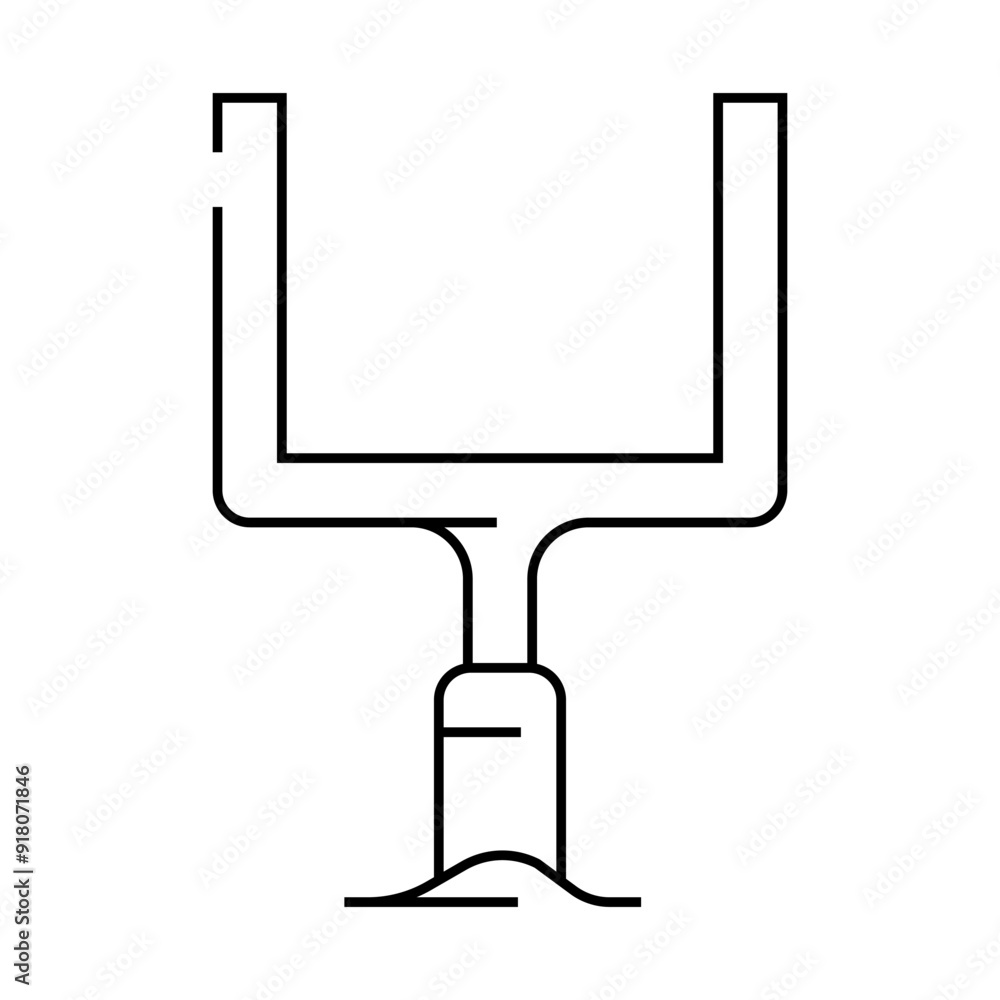 goal post pads line icon vector. goal post pads sign. isolated contour symbol black illustration goal post pads line icon vector. goal post pads sign. isolated contour symbol black illustration