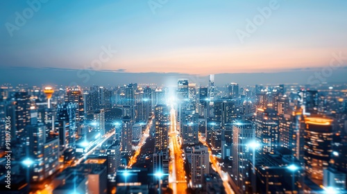 Wallpaper Mural Futuristic Smart City Infrastructure with Advanced IoT Devices Enhancing Urban Planning Innovations Torontodigital.ca