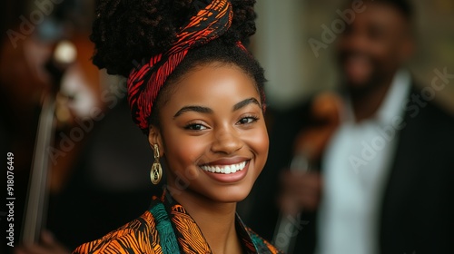 Beautiful african american woman in national costumes. black history month celebration photo