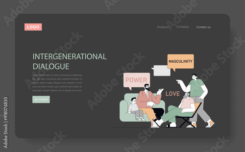 male vulnerability. Flat Vector Illustration