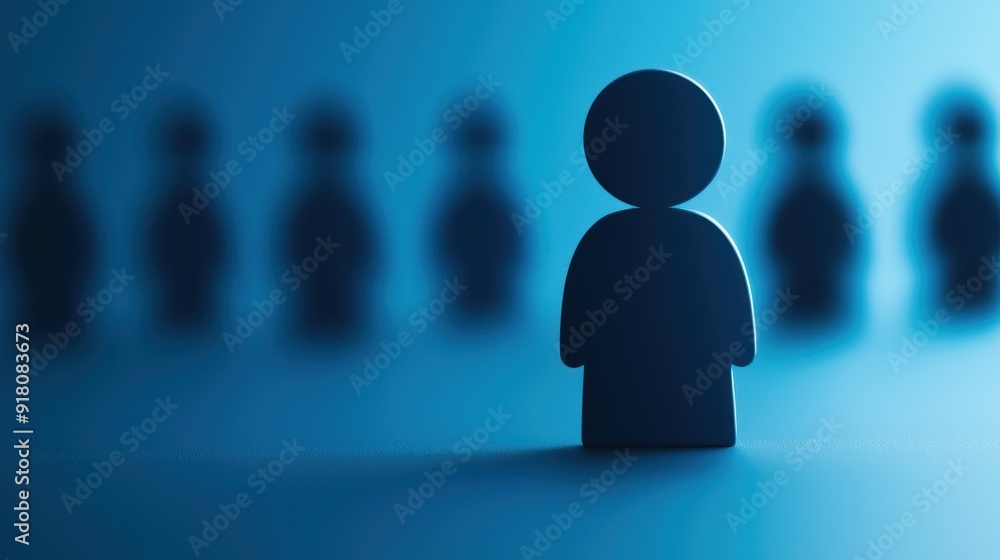 A silhouette of a person stands out against a blurred background, symbolizing individuality and uniqueness in a crowd. A silhouette of a person stands out against a blurred background, symbolizing individuality and uniqueness in a crowd.