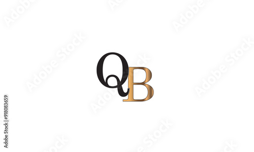 QB, BQ , Q ,B Abstract Letters Logo Monogram	