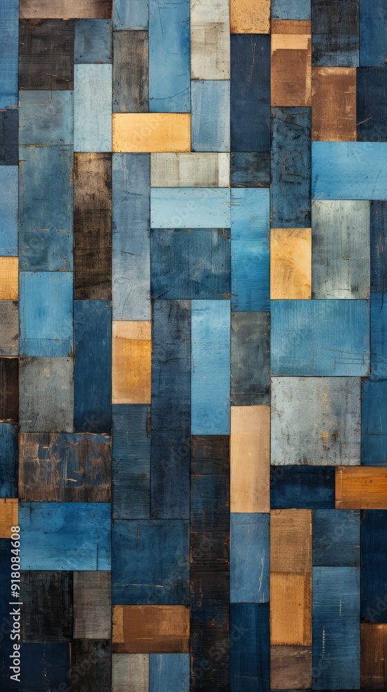 Fototapeta premium Denim Patchwork Material Structure Background - Generative AI