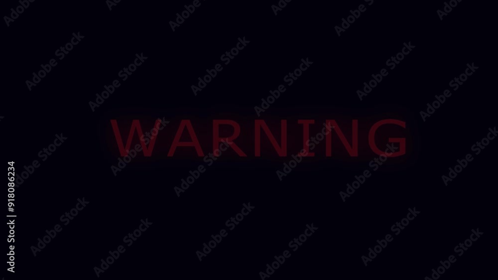 Red Warning Text animation. Warning Text on black background. Warning text Signal video. warning text. Red Warning Text animation. Warning Text on black background. Warning text Signal video. warning text.