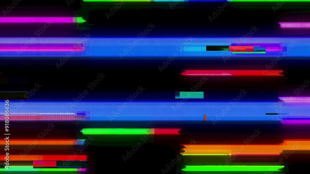 Glitch effect. Video Error. System error. Retro futurism of the 80s and 90s. Video signal with pixelated noise and error interference. Glitch effect. Video Error. System error. Retro futurism of the 80s and 90s. Video signal with pixelated noise and error interference.