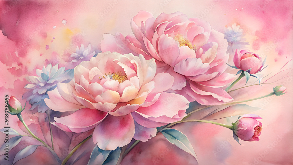 AI Generated Image Peonies on a bright smooth pink background Mother’s Day concept AI Generated Image Peonies on a bright smooth pink background Mother’s Day concept
