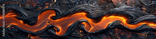 Flow patterns in lava, science discovery pattern, volcanology photo