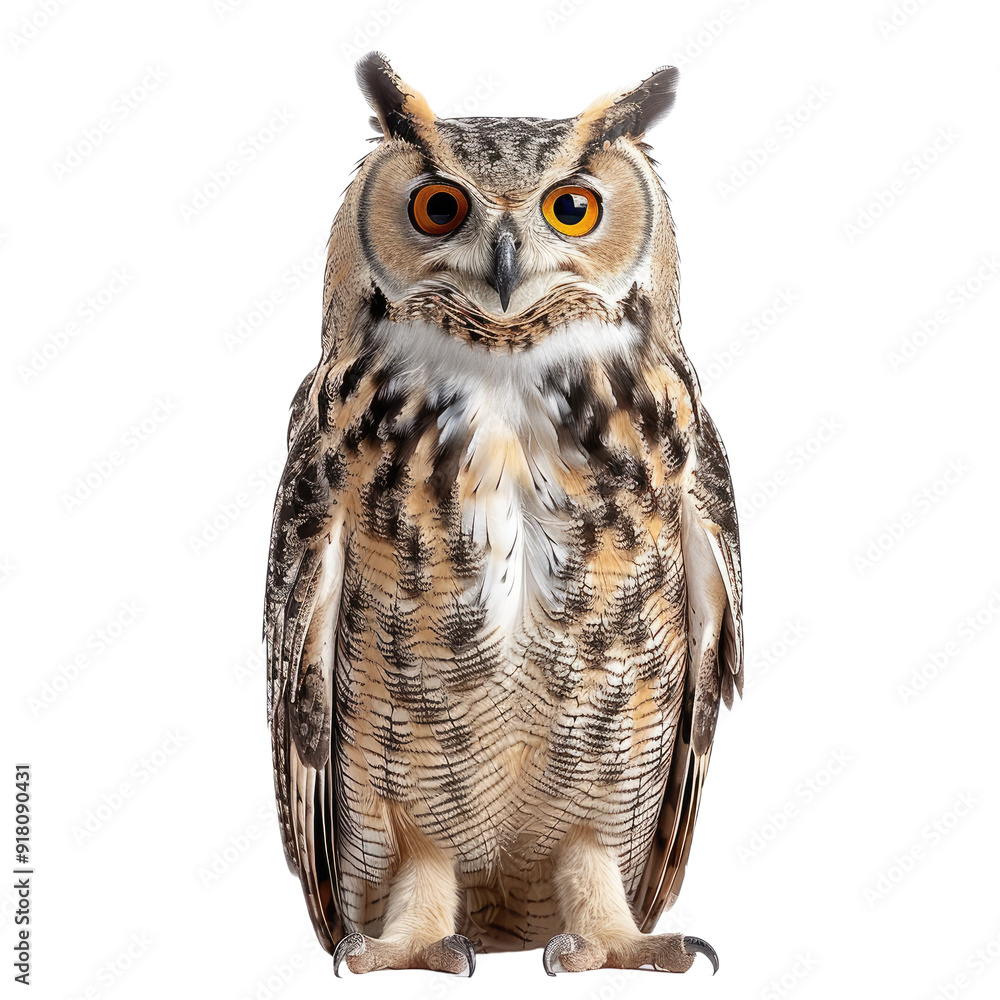 Naklejka premium An Owl isolated on a transparent background for web, banner, wallpaper
