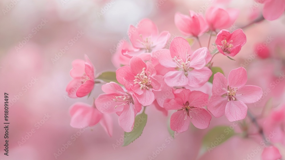 Gentle pink blossoms stand out on a one-color background, showcasing the delicacy and charm of springtime flowers. Gentle pink blossoms stand out on a one-color background, showcasing the delicacy and charm of springtime flowers.