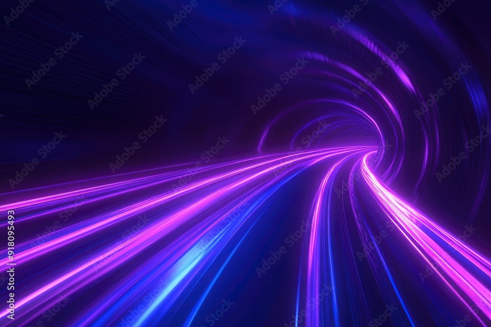 3d Render, Blue purple speed light line through dark background, abstract fast highway patch, hyper speed warp in space with generative ai 3d Render, Blue purple speed light line through dark background, abstract fast highway patch, hyper speed warp in space with generative ai