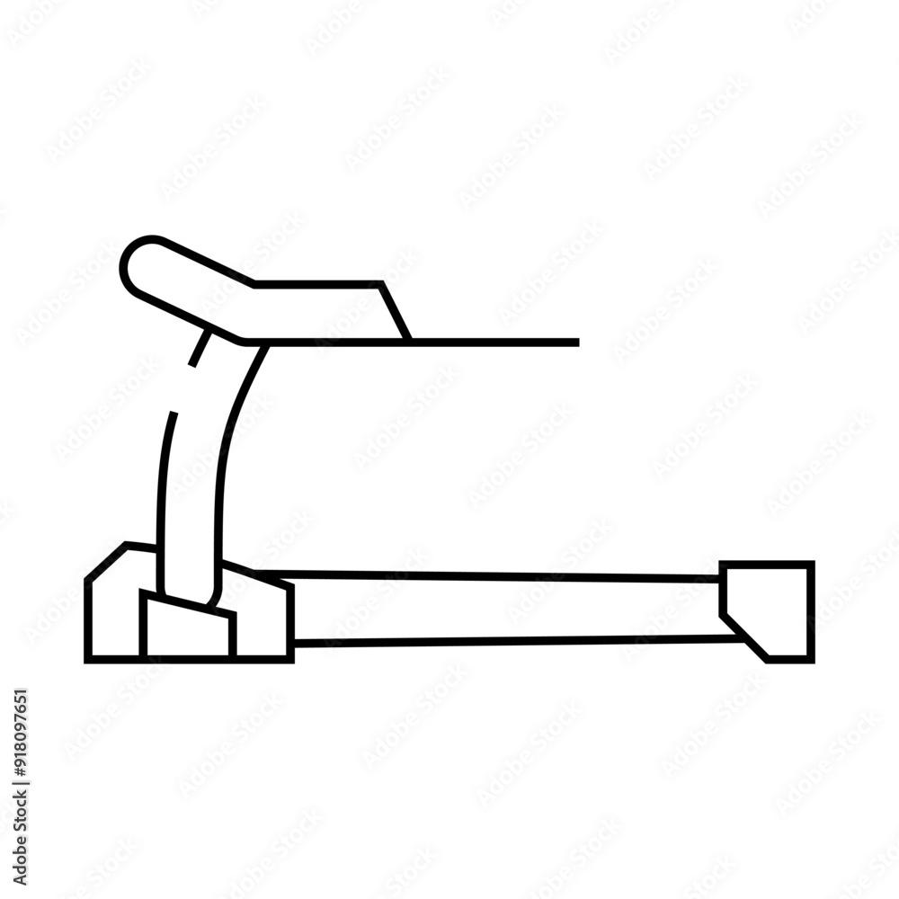 treadmill sport equipment line icon vector. treadmill sport equipment sign. isolated contour symbol black illustration treadmill sport equipment line icon vector. treadmill sport equipment sign. isolated contour symbol black illustration