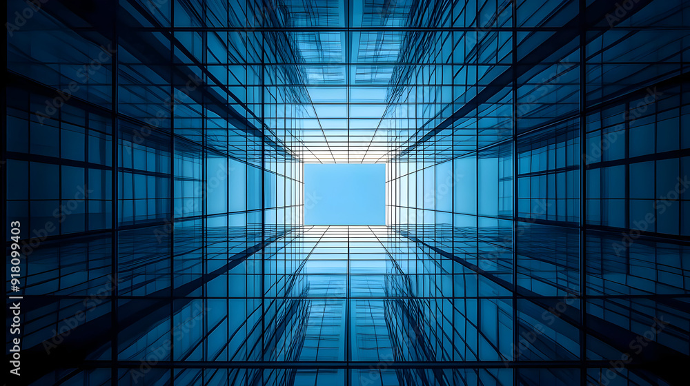 Modern glass building with sky view. Modern glass building with sky view.