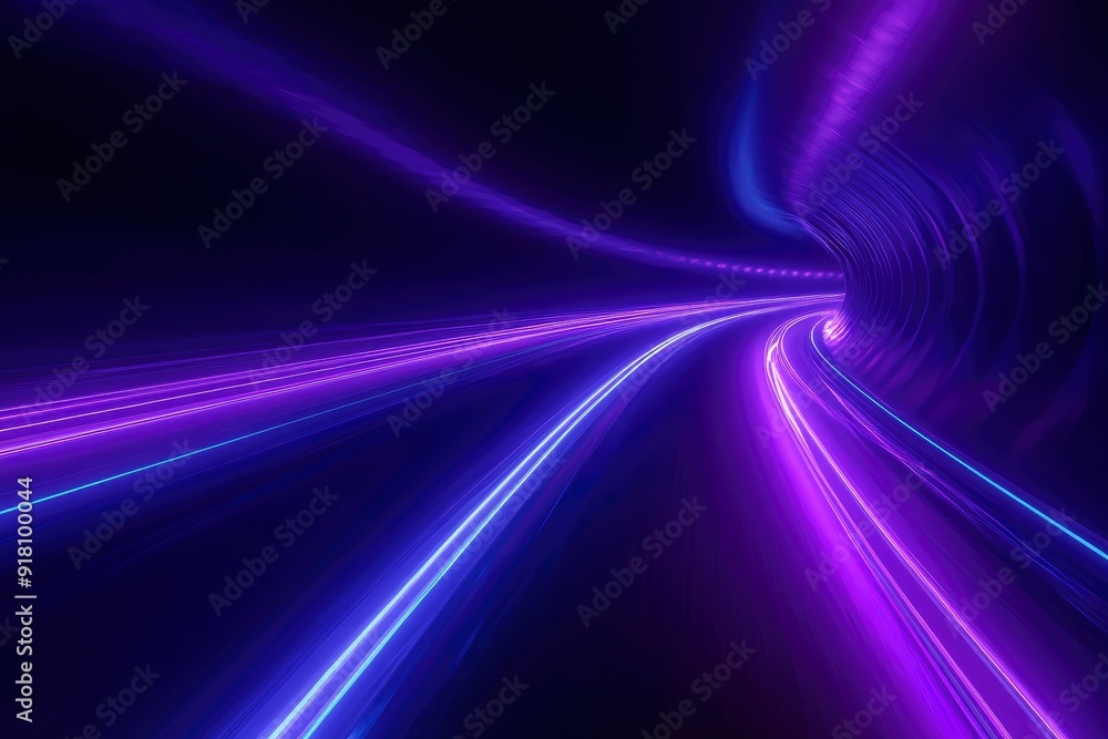 3d Render, Blue purple speed light line through dark background, abstract fast highway patch, hyper speed warp in space with generative ai 3d Render, Blue purple speed light line through dark background, abstract fast highway patch, hyper speed warp in space with generative ai