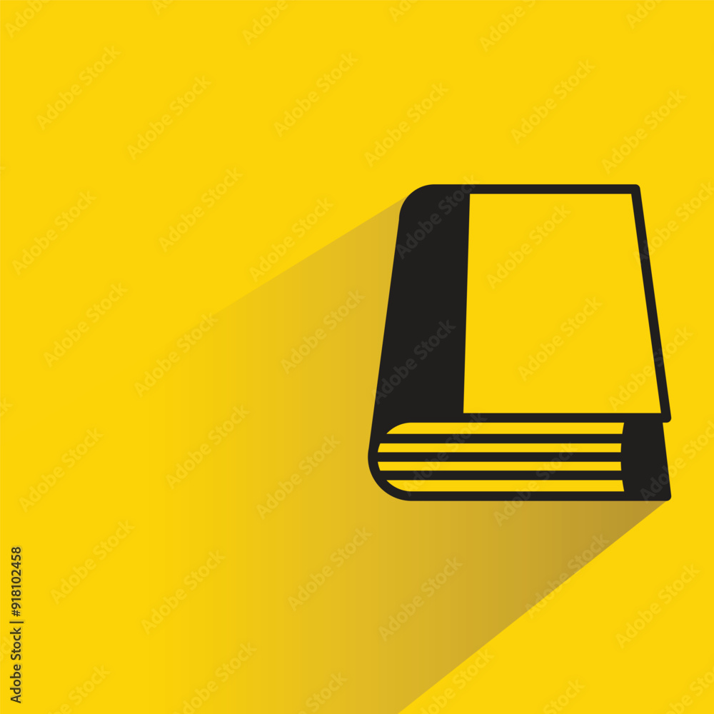 book icon with shadow on yellow background book icon with shadow on yellow background
