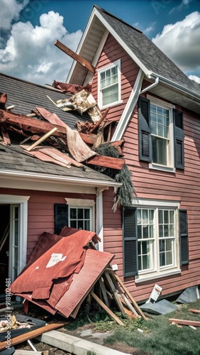 Tornado damage house 