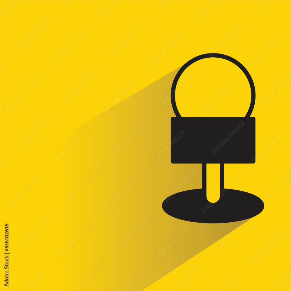 microphone icon with shadow on yellow background microphone icon with shadow on yellow background