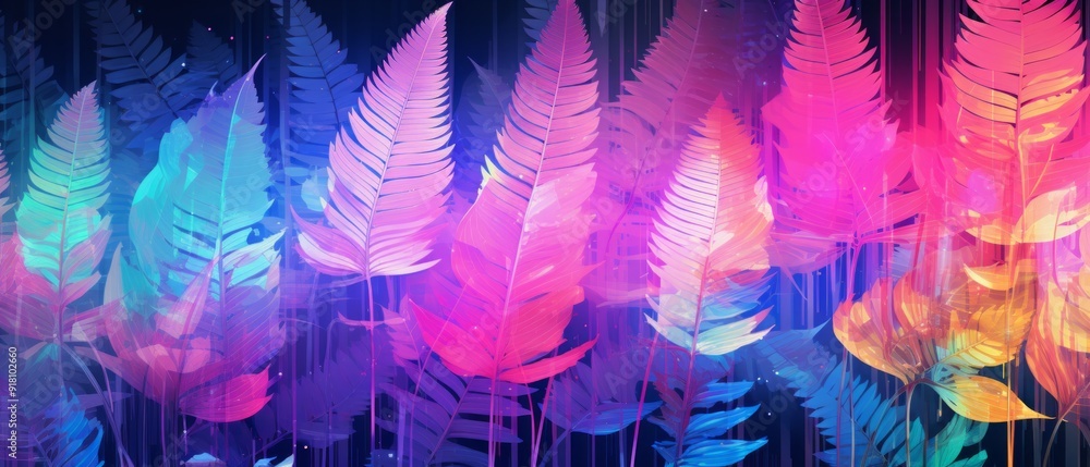 Fototapeta premium Ferns Material Structure Background - Generative AI