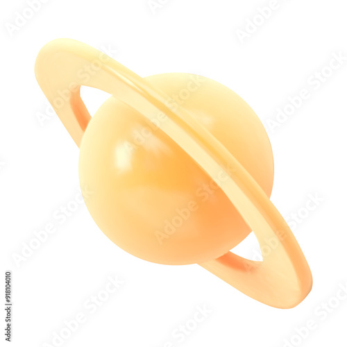 3d vector icon planet saturn, minimum details