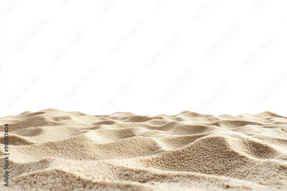 beach sand on white isolated background, front view with generative ai beach sand on white isolated background, front view with generative ai